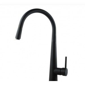 Lucid Matte Black Round Pull Out Kitchen Sink Mixer
